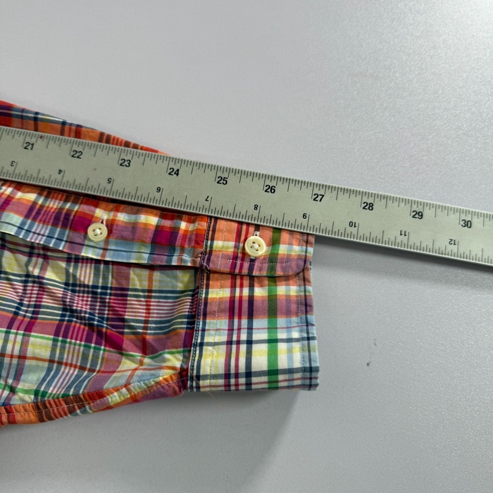 Ralph Lauren Shirt Mens 3XLT Tall Orange Blue Button Down Oxford Plaid Pony - Picture 9 of 11